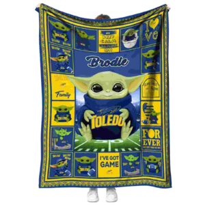 custom toledo rockets baby yoda blue blanket best selling
