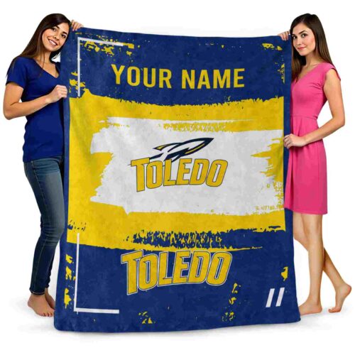 custom toledo rockets paint strokes blue white blanket fashion forward