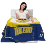 custom toledo rockets paint strokes blue white blanket best selling