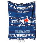 custom toronto blue jays floral stripes blue white blanket best selling