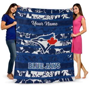 custom toronto blue jays floral stripes blue white blanket fashion forward