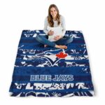 custom toronto blue jays floral stripes blue white blanket high quality