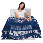 custom toronto blue jays floral stripes blue white blanket latest model
