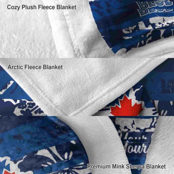 custom toronto blue jays floral stripes blue white blanket premium grade