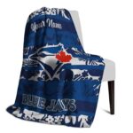 custom toronto blue jays floral stripes blue white blanket top rated