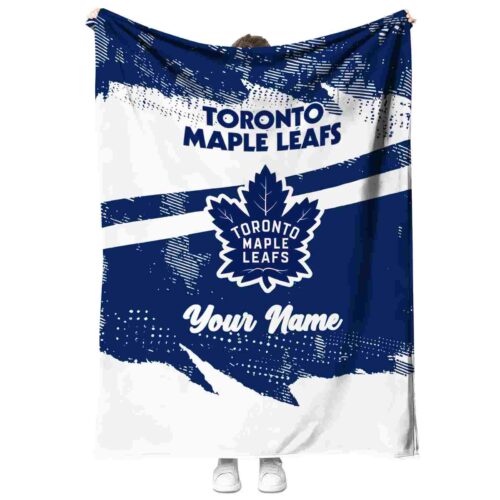 custom toronto maple leafs grunge streaks blue blanket best selling