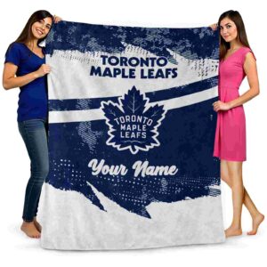 custom toronto maple leafs grunge streaks blue blanket fashion forward