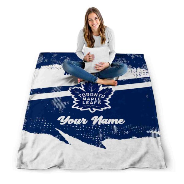 custom toronto maple leafs grunge streaks blue blanket high quality