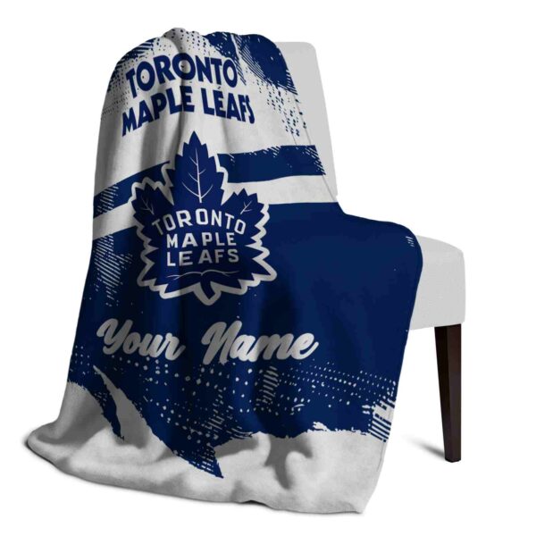 custom toronto maple leafs grunge streaks blue blanket top rated