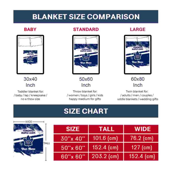 custom toronto maple leafs grunge streaks blue blanket trendy