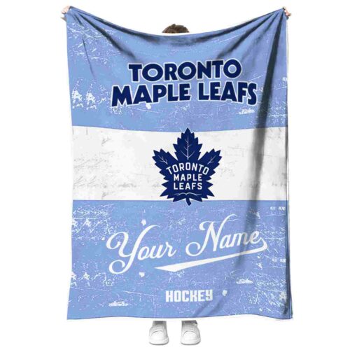 custom toronto maple leafs grunge texture blue white blanket best selling