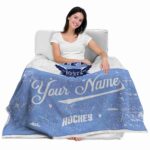 custom toronto maple leafs grunge texture blue white blanket best selling