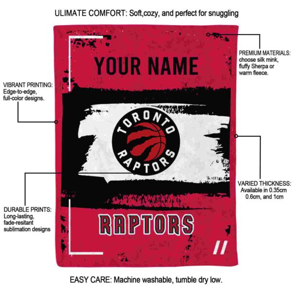 custom toronto raptors paint strokes red white blanket new arrival