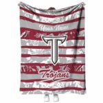 custom troy trojans floral stripes red white blanket best selling