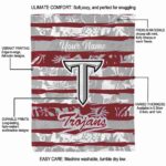 custom troy trojans floral stripes red white blanket best selling