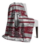 custom troy trojans floral stripes red white blanket best selling