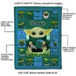 custom tulane green wave baby yoda green blanket best selling