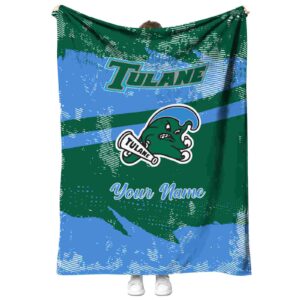 custom tulane green wave grunge streaks green blanket best selling