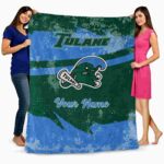 custom tulane green wave grunge streaks green blanket fashion forward