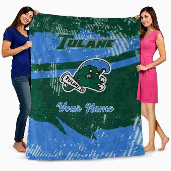 custom tulane green wave grunge streaks green blanket fashion forward