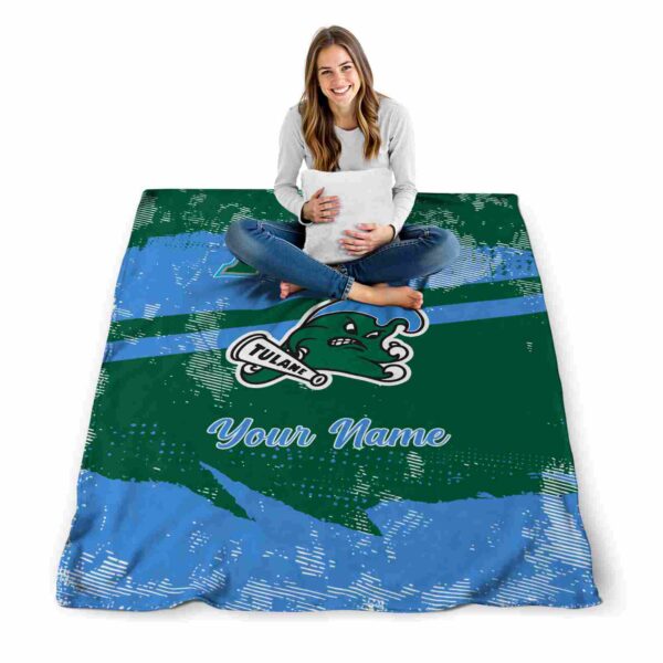 custom tulane green wave grunge streaks green blanket high quality