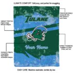 custom tulane green wave grunge streaks green blanket new arrival