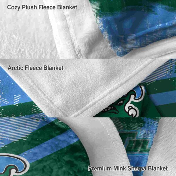 custom tulane green wave grunge streaks green blanket premium grade