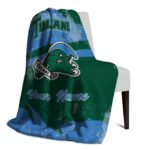 custom tulane green wave grunge streaks green blanket top rated
