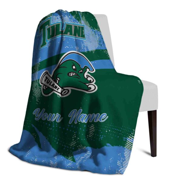 custom tulane green wave grunge streaks green blanket top rated