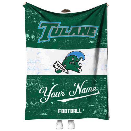 custom tulane green wave grunge texture green white blanket best selling