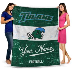 custom tulane green wave grunge texture green white blanket fashion forward
