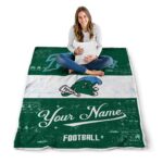 custom tulane green wave grunge texture green white blanket high quality