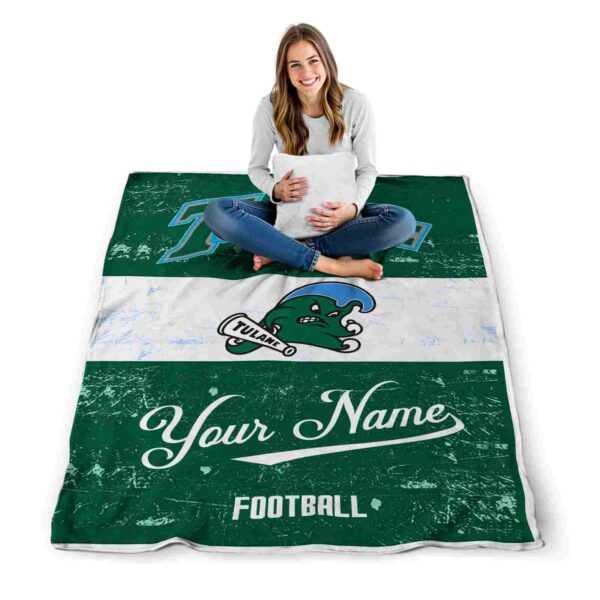custom tulane green wave grunge texture green white blanket high quality