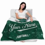 custom tulane green wave grunge texture green white blanket latest model