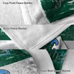 custom tulane green wave grunge texture green white blanket premium grade