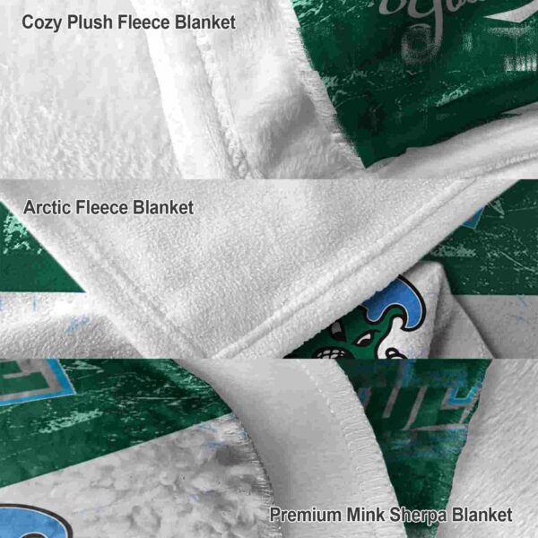 custom tulane green wave grunge texture green white blanket premium grade