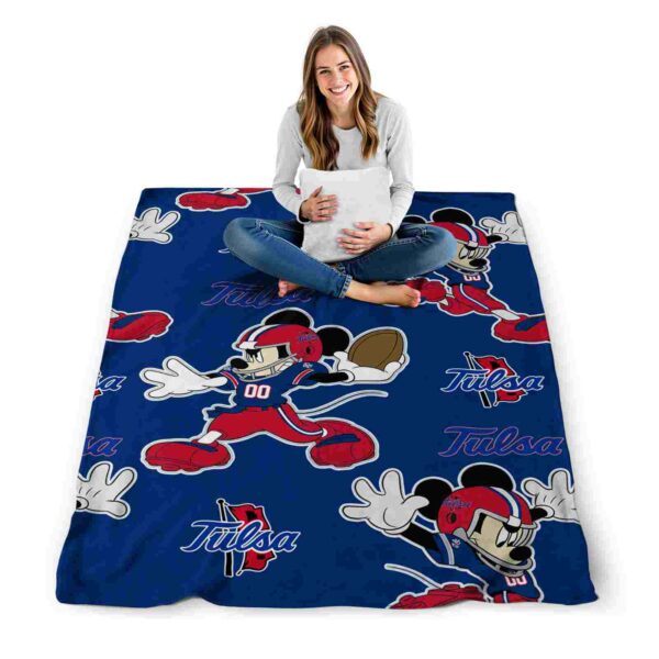 custom tulsa golden hurricane mickey blue blanket high quality