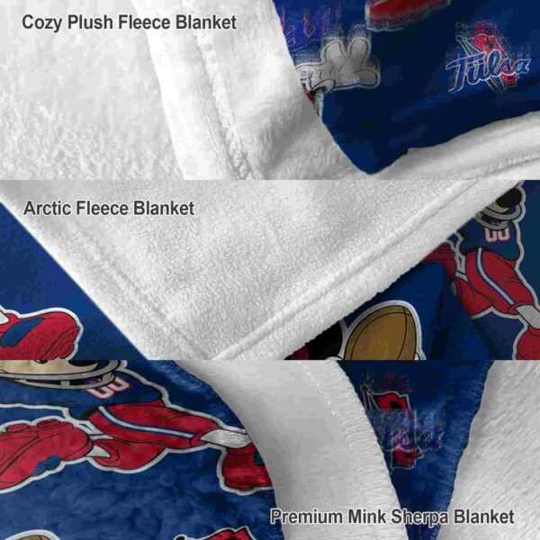 custom tulsa golden hurricane mickey blue blanket premium grade