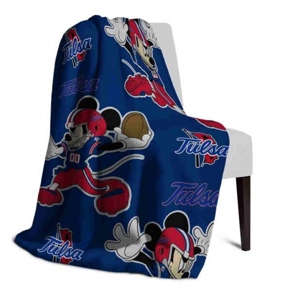 custom tulsa golden hurricane mickey blue blanket top rated