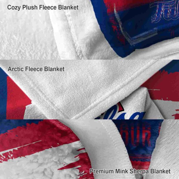 custom tulsa golden hurricane paint strokes blue white blanket premium grade