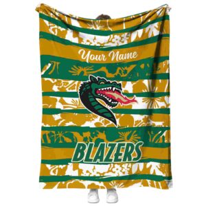 custom uab blazers floral stripes green white blanket best selling