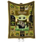 custom ucf knights baby yoda gold blanket best selling