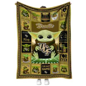 custom ucf knights baby yoda gold blanket best selling