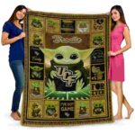 custom ucf knights baby yoda gold blanket best selling