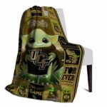 custom ucf knights baby yoda gold blanket best selling
