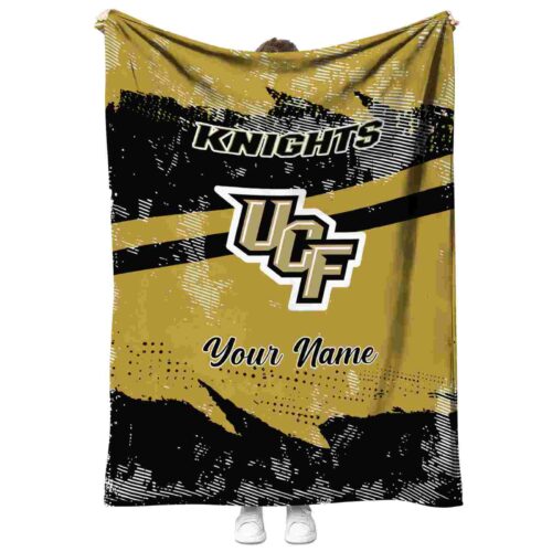 custom ucf knights grunge streaks gold blanket best selling