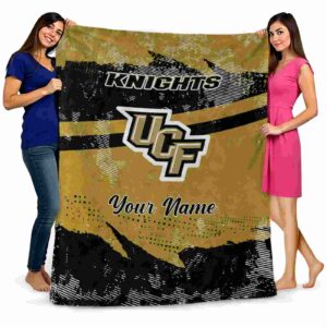 custom ucf knights grunge streaks gold blanket fashion forward