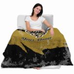 custom ucf knights grunge streaks gold blanket latest model
