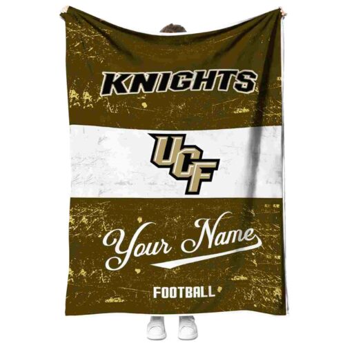 custom ucf knights grunge texture gold white blanket best selling