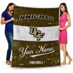 custom ucf knights grunge texture gold white blanket best selling
